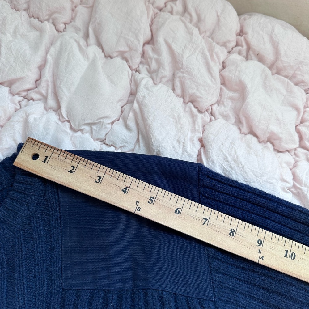 Vintage L.L.Bean Navy Blue Merino Lambswool Sweater Men’s XL Military - Picture 7 of 8